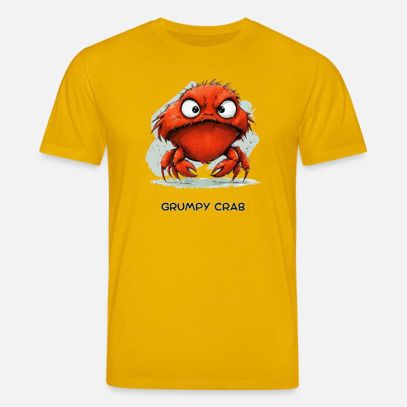 Grumpy Crab - Mürrische Cartoon Krabbe Design - Stanley/Stella CREATOR Unisex Organic T-Shirt - spectra yellow