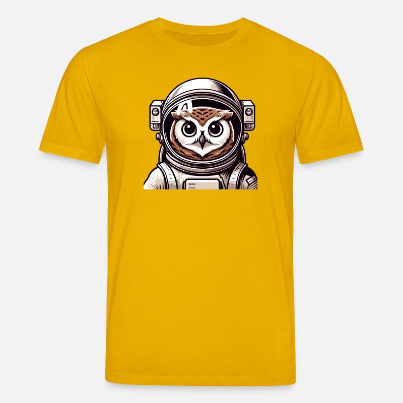 Eine Astronauten-Eule im Cartoon-Stil - Stanley/Stella Unisex Bio-T-Shirt CREATOR  - Spektralgelb