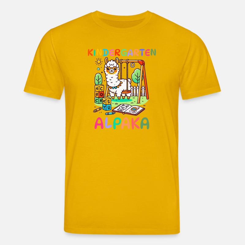 Süßes Kindergarten Alpaka Kinder Geschenk - Stanley/Stella Unisex Bio-T-Shirt CREATOR  - Spektralgelb