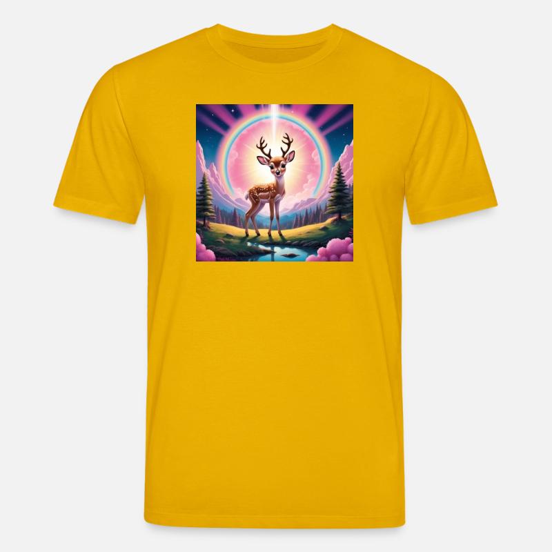 Reh mit Regenbogen - Stanley/Stella Unisex Bio-T-Shirt CREATOR  - Spektralgelb
