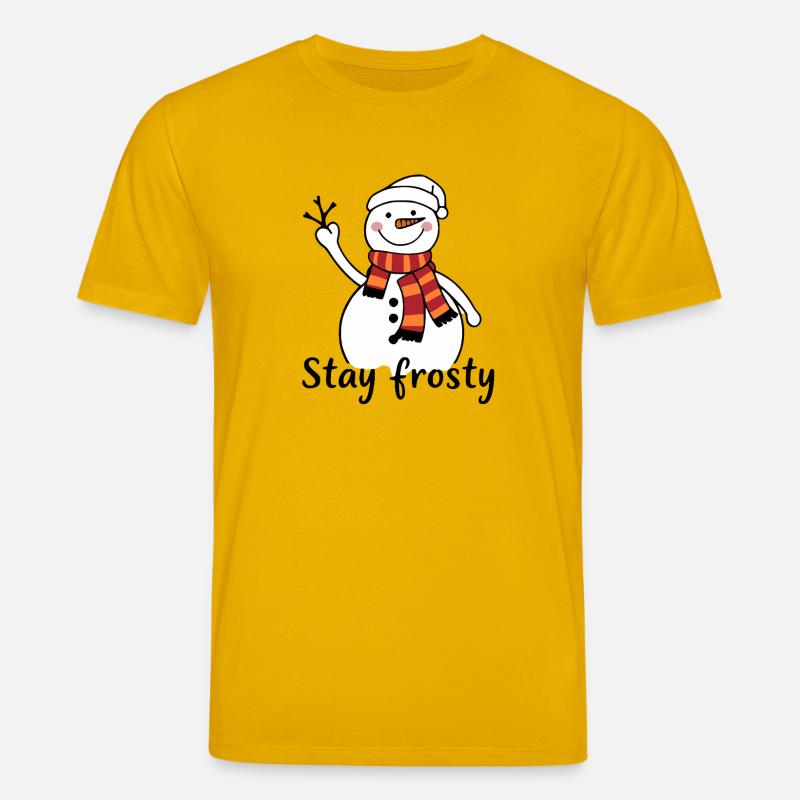 Fröhlicher Schneemann mit rotem Schal - Stanley/Stella Unisex Bio-T-Shirt CREATOR - Spektralgelb