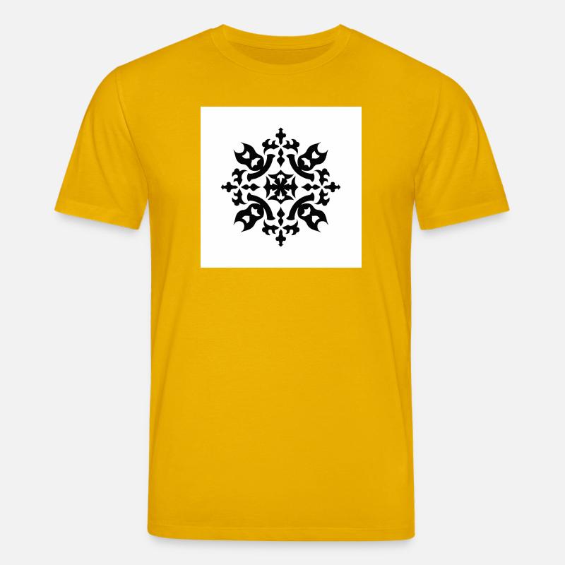 Kompliziertes schwarzes Schneeflockenmuster - Stanley/Stella Unisex Bio-T-Shirt CREATOR  - Spektralgelb