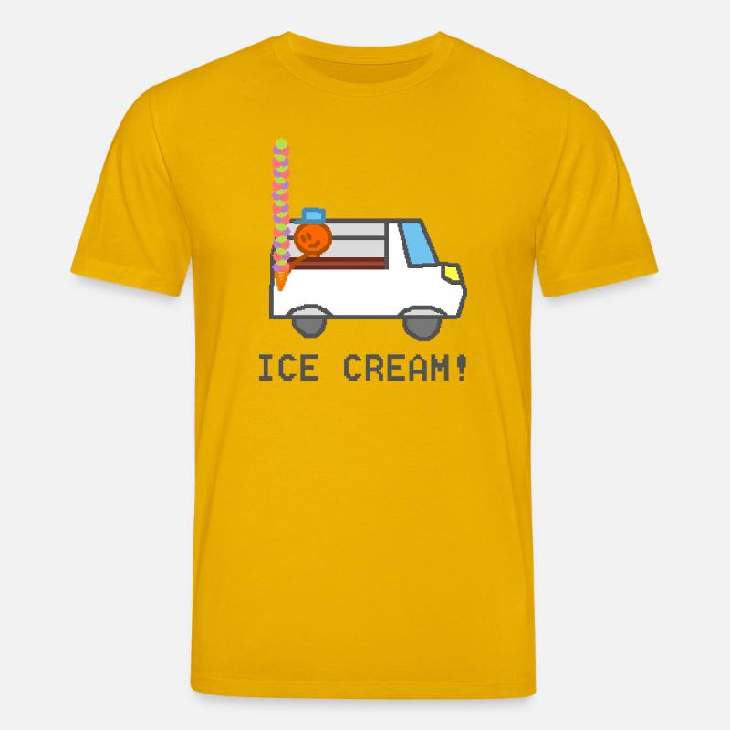 Eiswagen mit lächelnder Figur - Stanley/Stella Unisex Bio-T-Shirt CREATOR - Spektralgelb