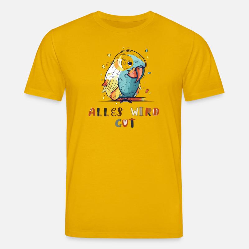 Bunter Papagei, alles wird gut - Stanley/Stella Unisex Bio-T-Shirt CREATOR  - Spektralgelb