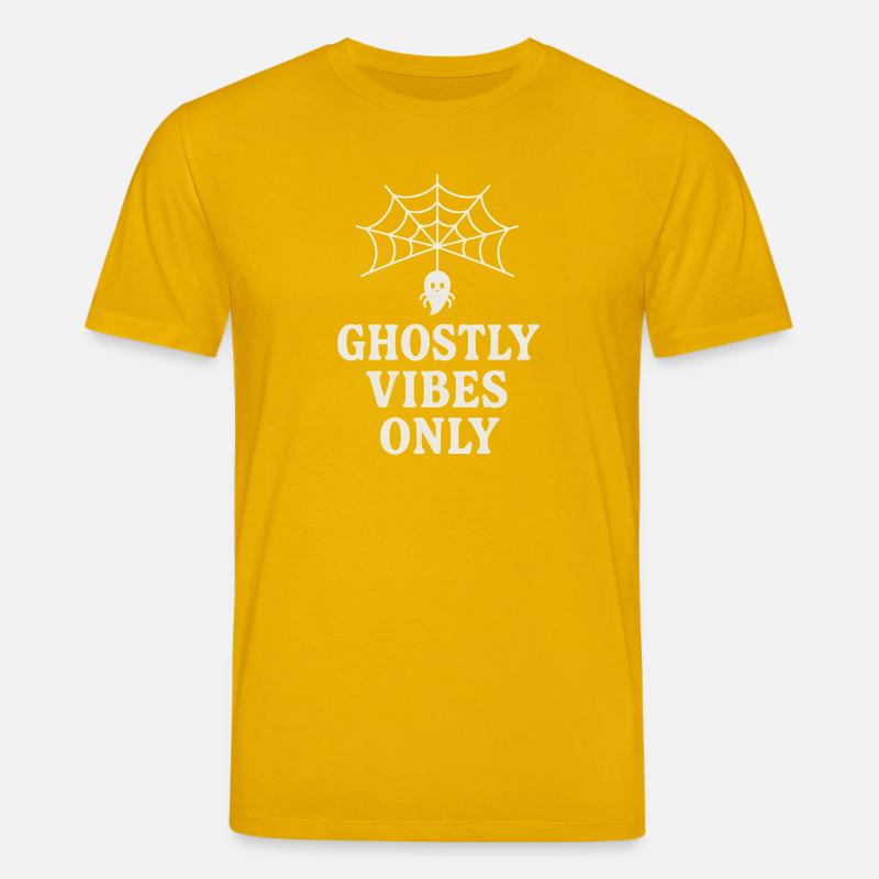 Geistlicher Spinnenweb-Print mit Geist - Stanley/Stella Unisex Bio-T-Shirt CREATOR  - Spektralgelb