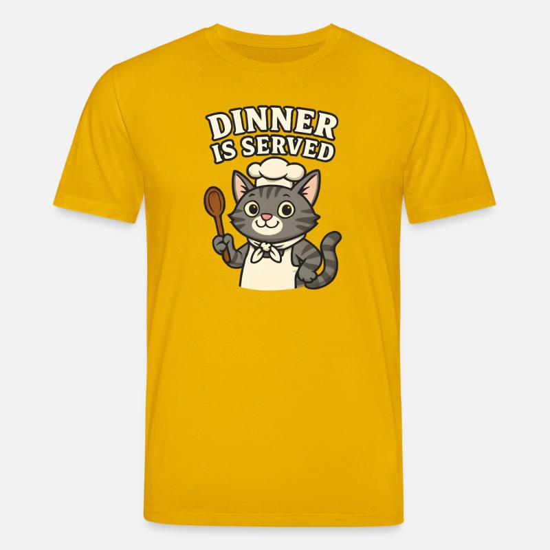  Koch-Katze – Dinner is Served - Stanley/Stella Unisex Bio-T-Shirt CREATOR  - Spektralgelb