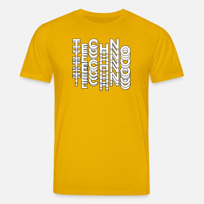 Futuristic Techno Typography Design - Stanley/Stella CREATOR Unisex Organic T-Shirt - spectra yellow