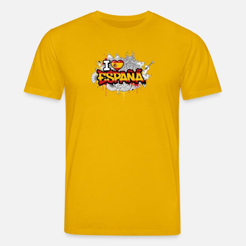 Lebendiges Graffiti Spanien Flagge Liebe Design - Stanley/Stella Unisex Bio-T-Shirt CREATOR  - Spektralgelb