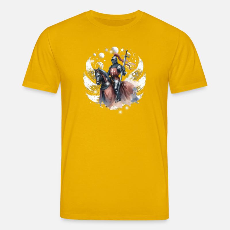 Ritter Pferd Mittelalter Krieger - Stanley/Stella Unisex Bio-T-Shirt CREATOR - Spektralgelb