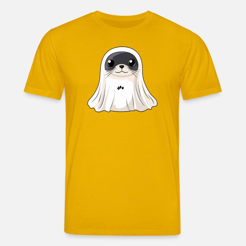 Robbe Tier Halloween Geist - Stanley/Stella Unisex Bio-T-Shirt CREATOR  - Spektralgelb