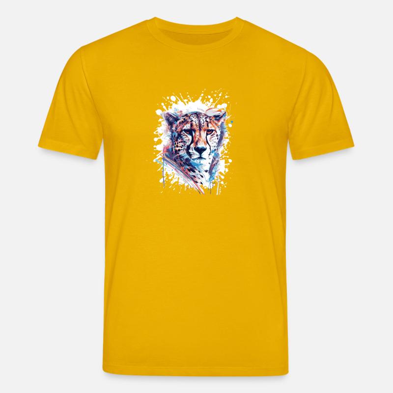 Leopard Splatter Aquarell - Stanley/Stella Unisex Bio-T-Shirt CREATOR  - Spektralgelb