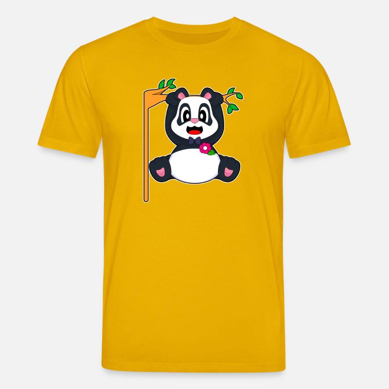 Panda Bräutigam Fliege Hochzeit - Stanley/Stella Unisex Bio-T-Shirt CREATOR  - Spektralgelb
