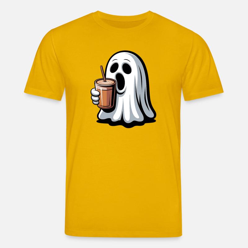 Geist mit Kürbislatte - Stanley/Stella Unisex Bio-T-Shirt CREATOR  - Spektralgelb