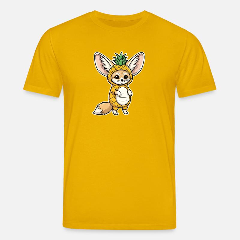 Fennek mit Ananas Comic Shirt Geschenk - Stanley/Stella Unisex Bio-T-Shirt CREATOR  - Spektralgelb