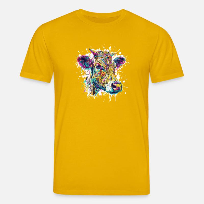 Kuh Farbklecks - Stanley/Stella Unisex Bio-T-Shirt CREATOR - Spektralgelb