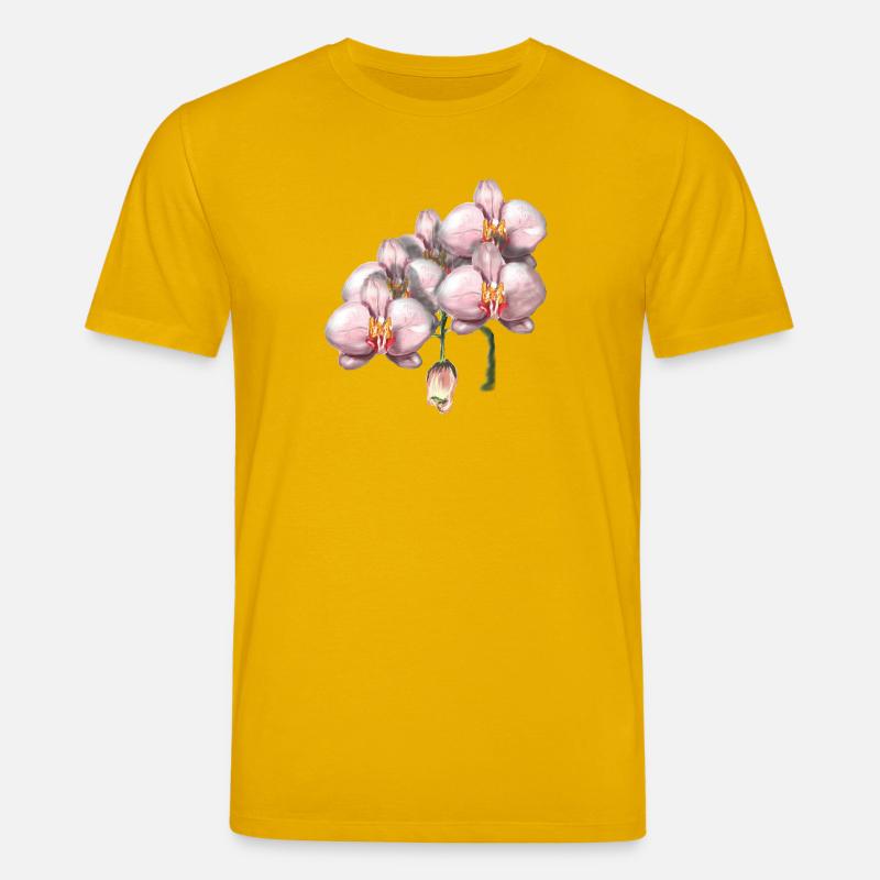 Illustration de fleurs d’orchidée rose - T-shirt bio CREATOR Stanley/Stella Unisexe - jaune spectre