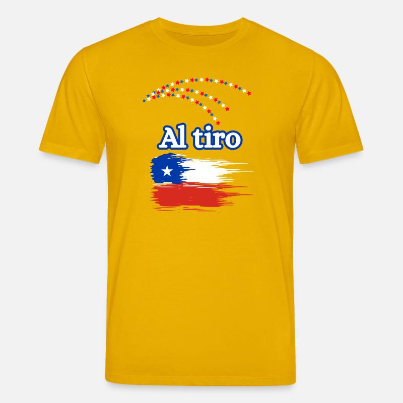Pinceau drapeau du dialecte chilien - T-shirt bio CREATOR Stanley/Stella Unisexe - jaune spectre