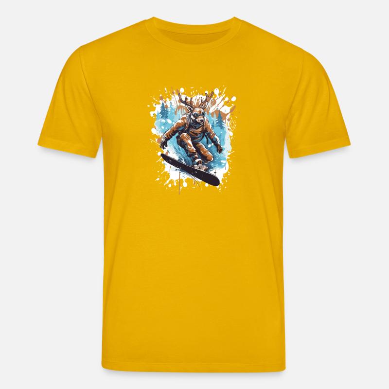 Hirsch Snowboard - Stanley/Stella Unisex Bio-T-Shirt CREATOR  - Spektralgelb