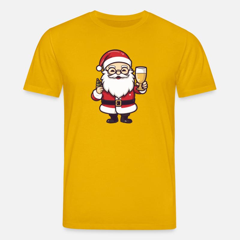 Weihnachtsmann Drinking Comic Weihnachten - Stanley/Stella Unisex Bio-T-Shirt CREATOR  - Spektralgelb