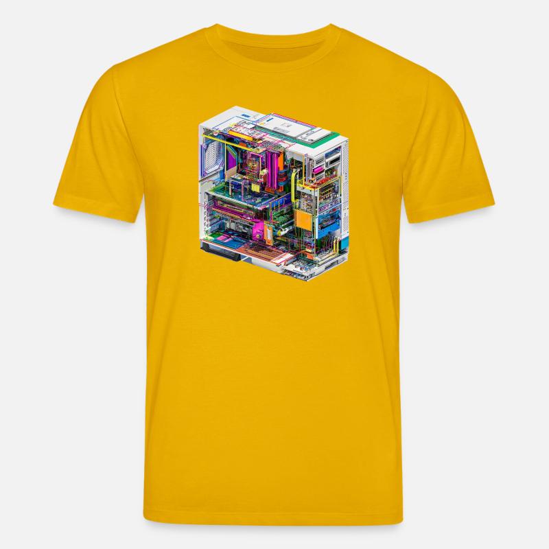 Buntes Innenleben eines Computers - Stanley/Stella Unisex Bio-T-Shirt CREATOR  - Spektralgelb