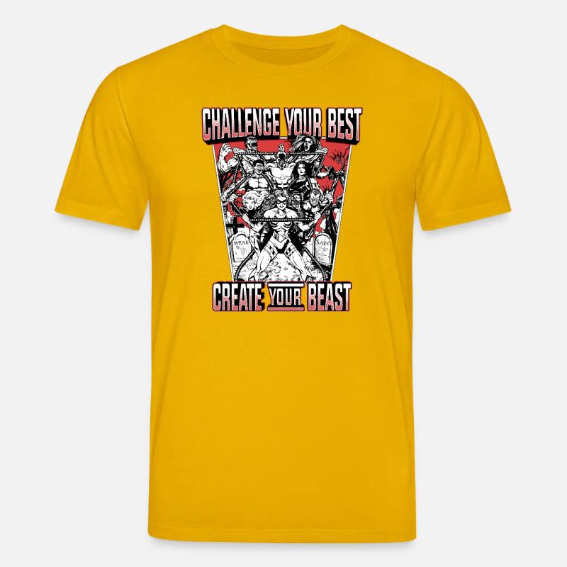 CYB - Impression arrière - Noir/Blanc/Rouge - Défi - T-shirt bio CREATOR Stanley/Stella Unisexe - jaune spectre