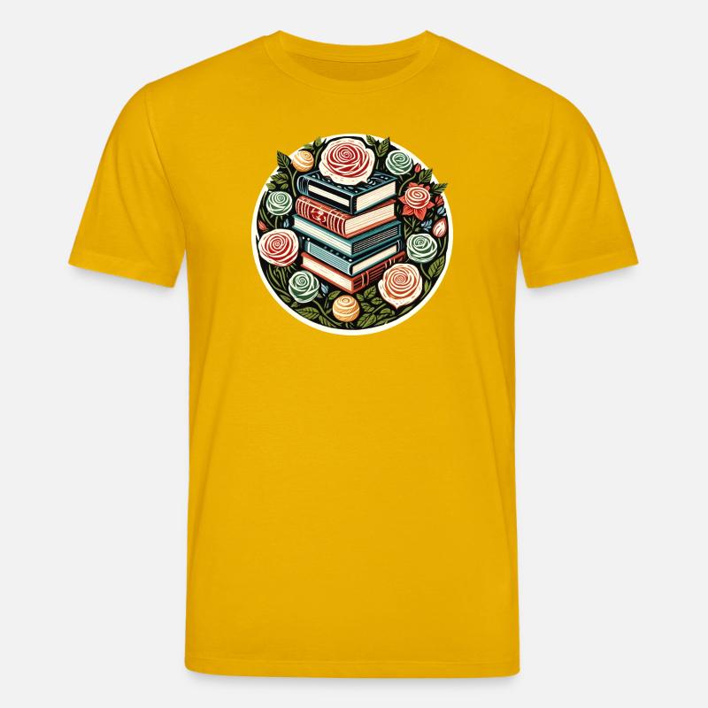 Florales Book Stack Emblem - Stanley/Stella Unisex Bio-T-Shirt CREATOR  - Spektralgelb