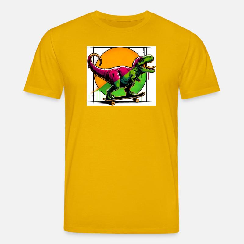 Dinosaurier auf Skateboard - Stanley/Stella Unisex Bio-T-Shirt CREATOR  - Spektralgelb