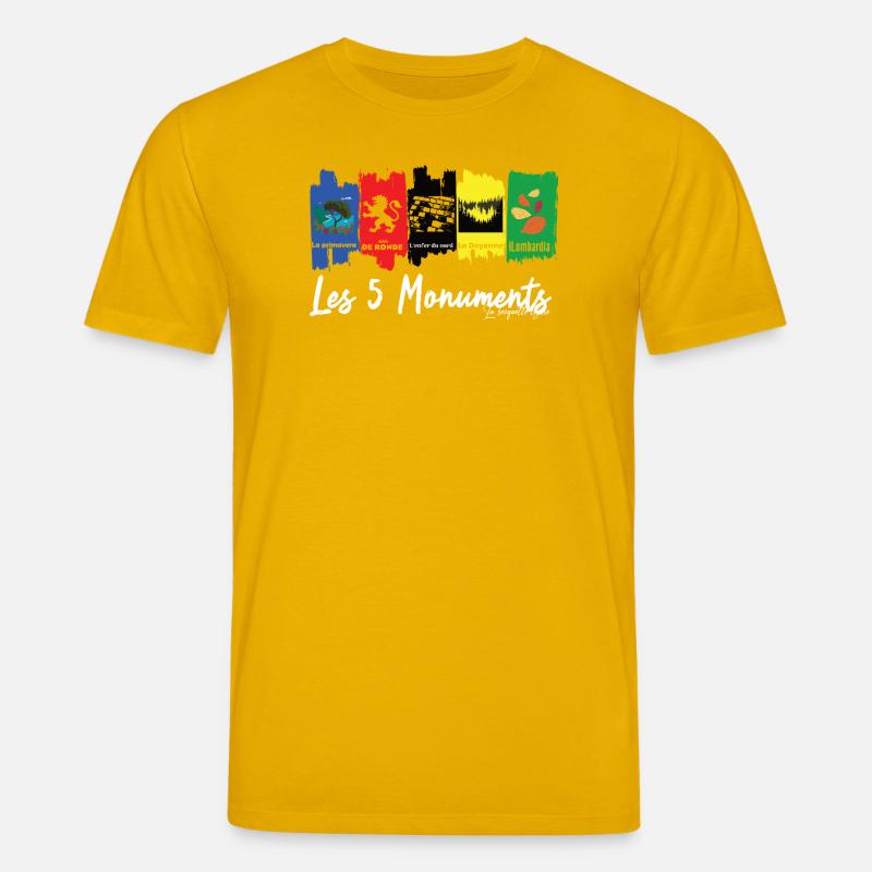 Les 5 Monuments du cyclisme - T-shirt bio CREATOR Stanley/Stella Unisexe - jaune spectre