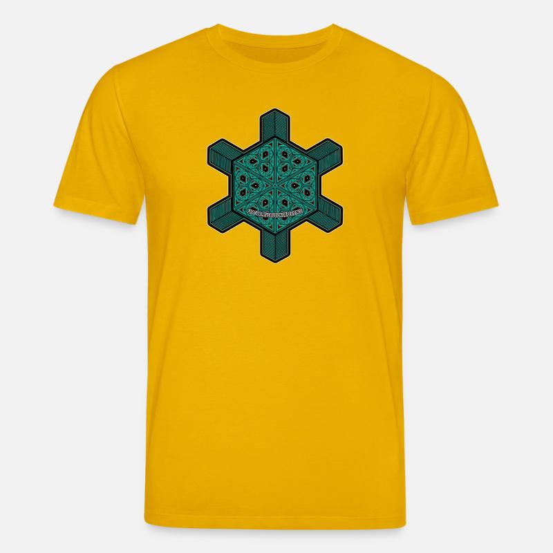 Expérience d’évolution fractale Yoga Méditation Goa - T-shirt bio CREATOR Stanley/Stella Unisexe - jaune spectre