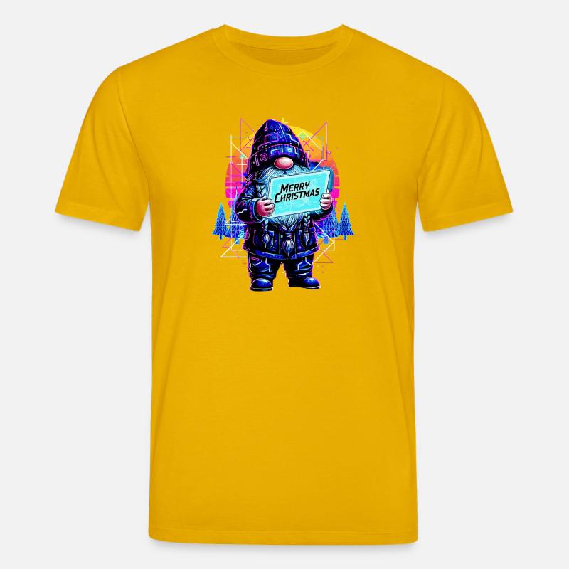 Merry Christmas - Synthwave Gnom 80s - Stanley/Stella Unisex Bio-T-Shirt CREATOR  - Spektralgelb