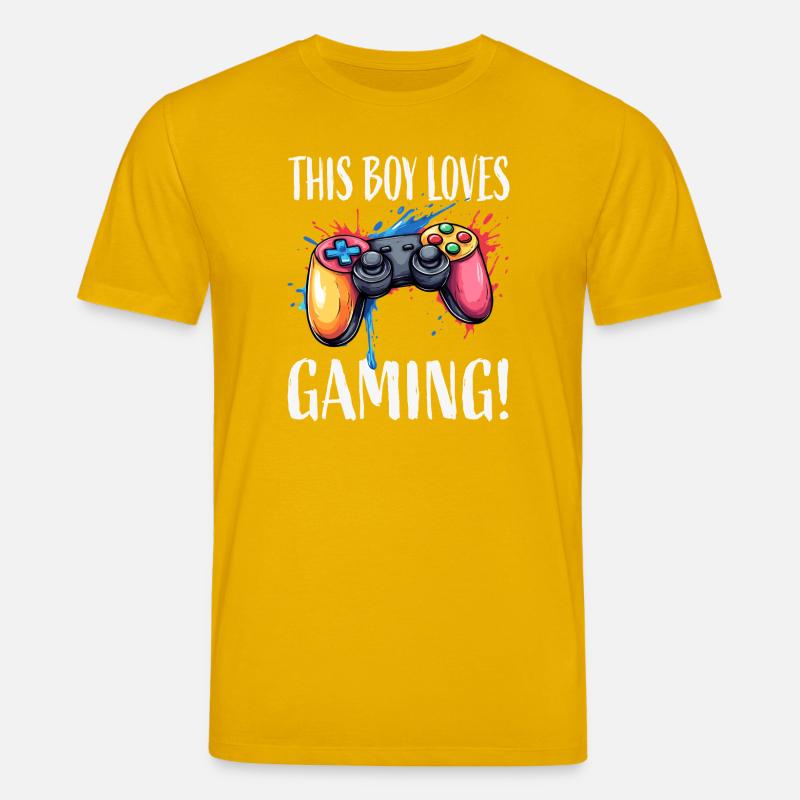 Junge liebt Gaming – bunter Controller - Stanley/Stella Unisex Bio-T-Shirt CREATOR  - Spektralgelb