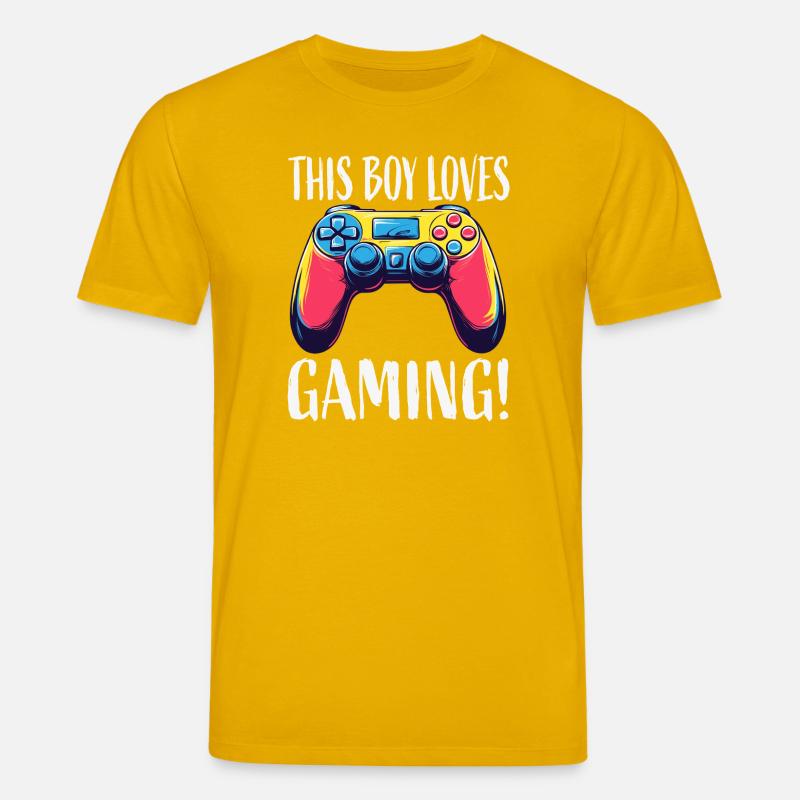 Junge liebt Gaming Controller - Stanley/Stella Unisex Bio-T-Shirt CREATOR - Spektralgelb
