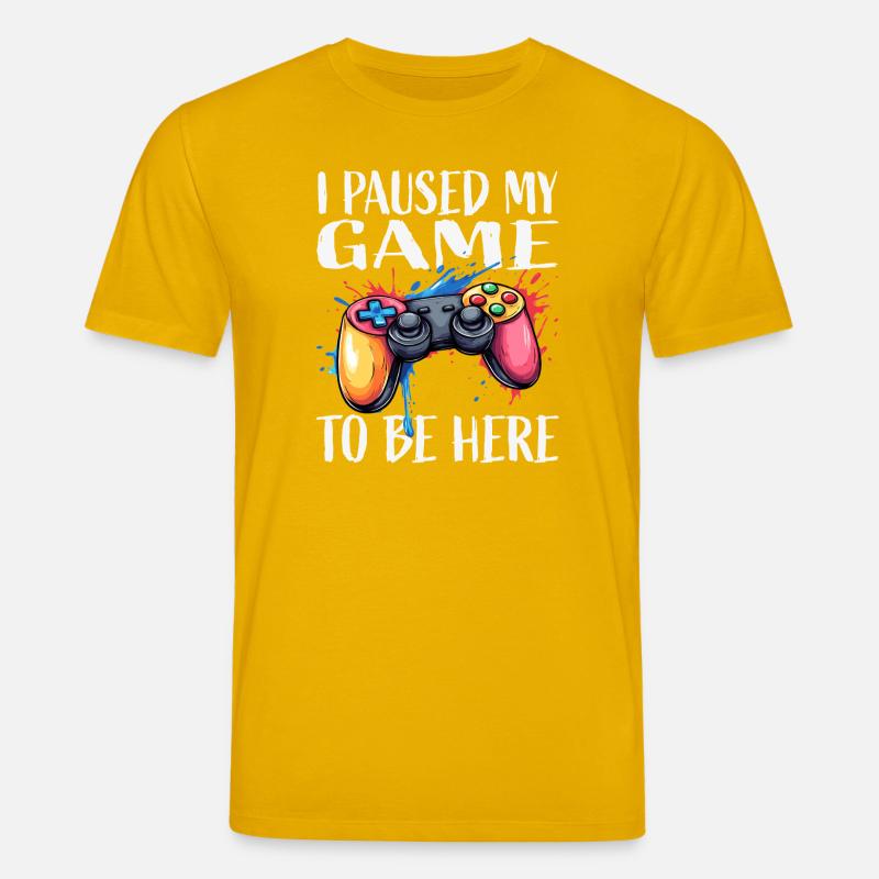 Gamer Pause Controller Farbexplosion - Stanley/Stella Unisex Bio-T-Shirt CREATOR - Spektralgelb