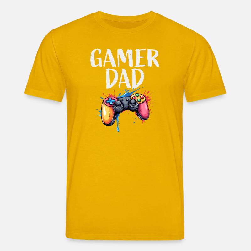 Gamer Papa Controller Splash - Stanley/Stella Unisex Bio-T-Shirt CREATOR - Spektralgelb