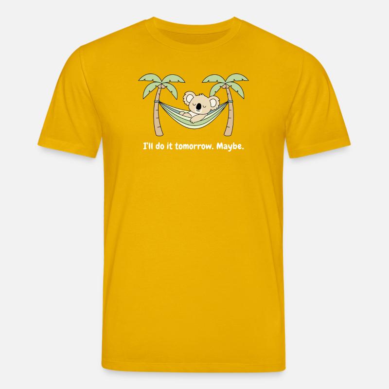 Koala dans les palmiers du hamac - T-shirt bio CREATOR Stanley/Stella Unisexe - jaune spectre