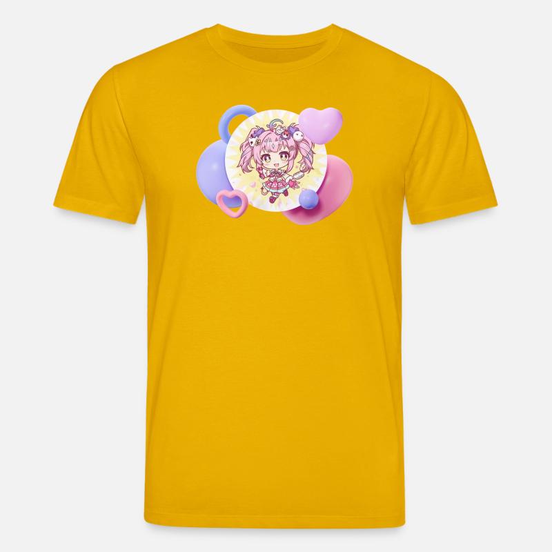 Pastell-Chibi mit Herzchen - Stanley/Stella Unisex Bio-T-Shirt CREATOR  - Spektralgelb