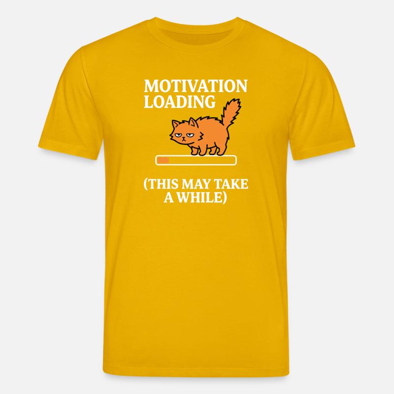 Motivation Loading Müde Katze mit Ladebalken - Stanley/Stella Unisex Bio-T-Shirt CREATOR  - Spektralgelb