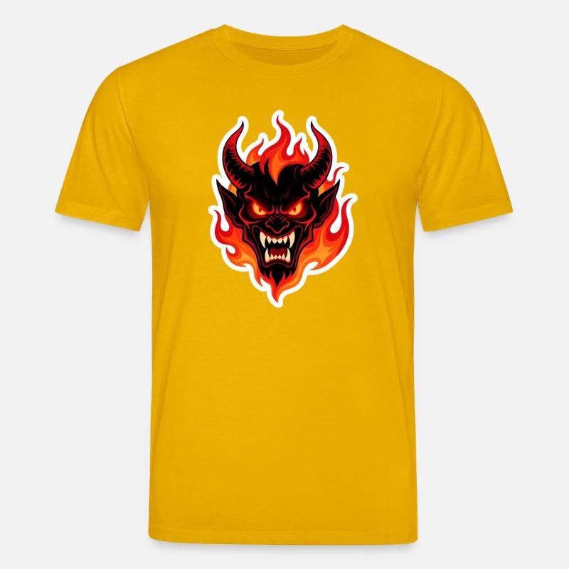 Feuriger Dämonenkopf - Stanley/Stella Unisex Bio-T-Shirt CREATOR  - Spektralgelb