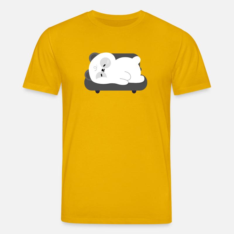 Müder Panda schläft auf dem Sofa - Stanley/Stella Unisex Bio-T-Shirt CREATOR  - Spektralgelb