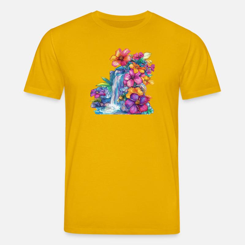 Cascade de fleurs à la cascade - T-shirt bio CREATOR Stanley/Stella Unisexe - jaune spectre