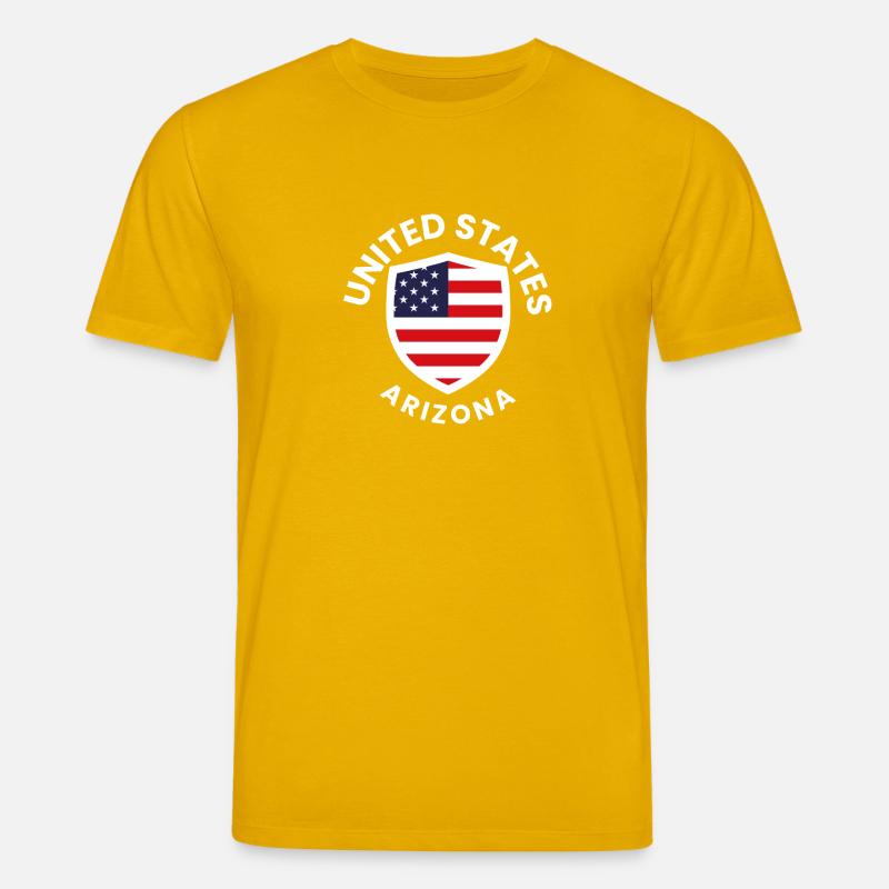 Arizona Shield mit der US-Flagge - Stanley/Stella Unisex Bio-T-Shirt CREATOR - Spektralgelb