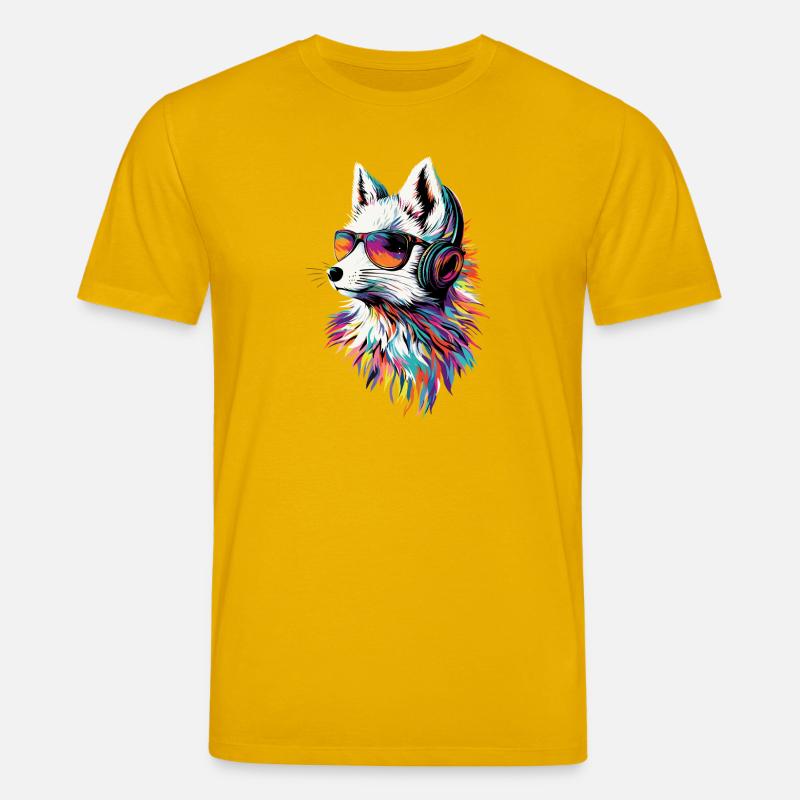 Polarfuchs Schneefuchs Eisfuchs Süßer Weißer Fuchs - Stanley/Stella Unisex Bio-T-Shirt CREATOR - Spektralgelb