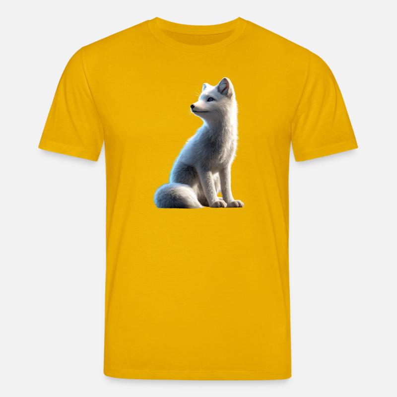 Polarfuchs Schneefuchs Eisfuchs Süßer Weißer Fuchs - Stanley/Stella Unisex Bio-T-Shirt CREATOR  - Spektralgelb