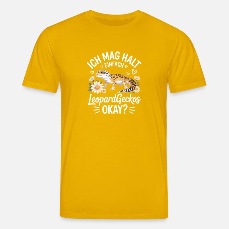 Leopardgecko Herzflor Spruch - Stanley/Stella Unisex Bio-T-Shirt CREATOR  - Spektralgelb