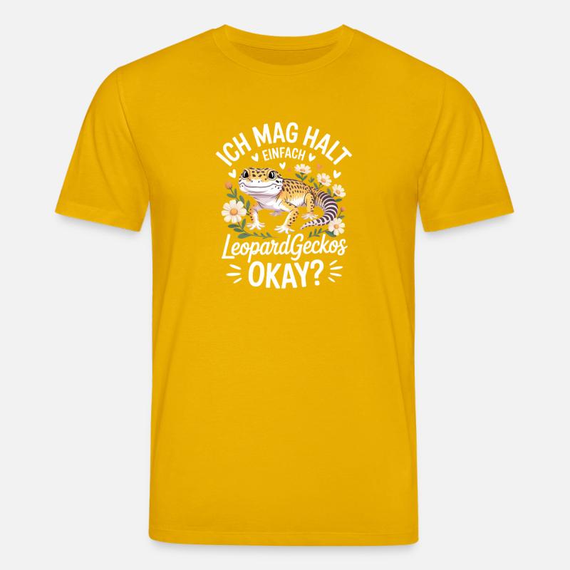 LeopardGecko Charm mit Blüten - Stanley/Stella Unisex Bio-T-Shirt CREATOR  - Spektralgelb