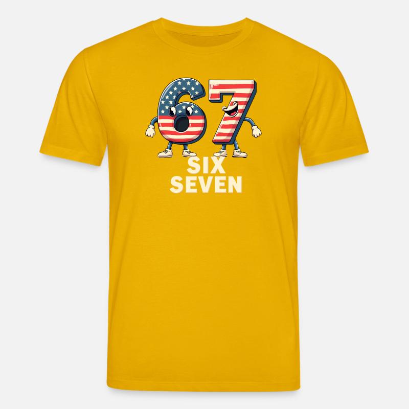 US Flag 67 Memes Six Seven - Stanley/Stella Unisex Bio-T-Shirt CREATOR - Spektralgelb