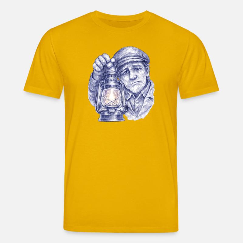 Älterer Mann mit Laterne - Stanley/Stella Unisex Bio-T-Shirt CREATOR  - Spektralgelb