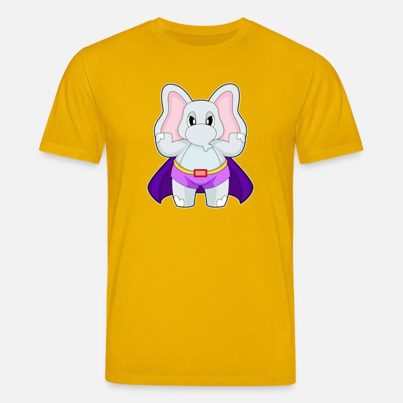 Cape de super-héros éléphant - T-shirt bio CREATOR Stanley/Stella Unisexe - jaune spectre