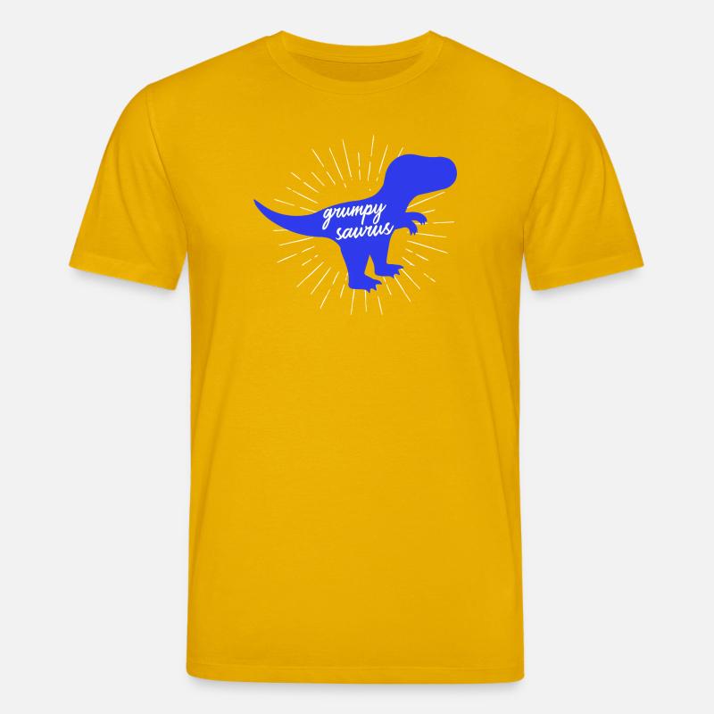 Grumpysaurus lustiger blauer T-Rex-Dinosaurier - Stanley/Stella Unisex Bio-T-Shirt CREATOR  - Spektralgelb