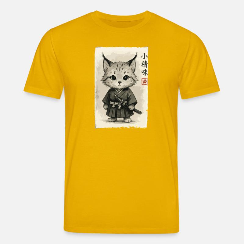 Katzen Samurai  - Stanley/Stella Unisex Bio-T-Shirt CREATOR  - Spektralgelb